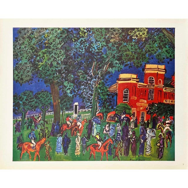 Modern Dufy Colorplate 3 the Paddock (After) For Sale - Image 3 of 3