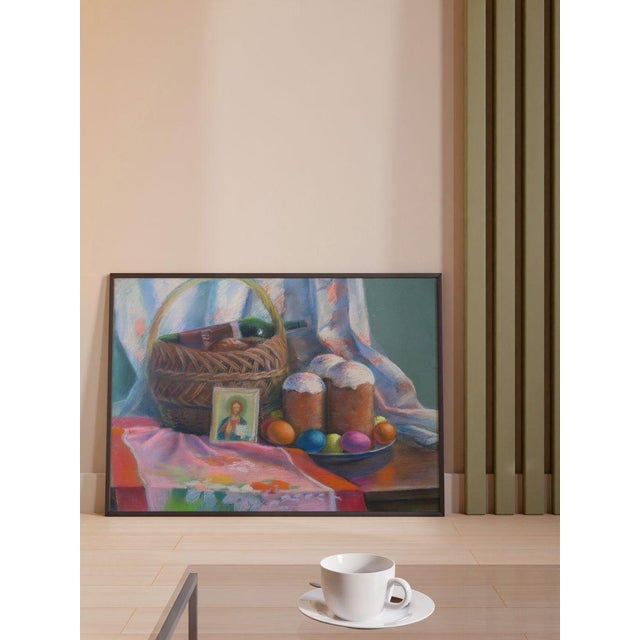 * TITLE: ""On Easter"" * ARTISTS: Serdyuk Boris Petrovich * SIZE: 70x50 cm/'27.55x19.68 inches' * MEDIUM: pastel, paper *...
