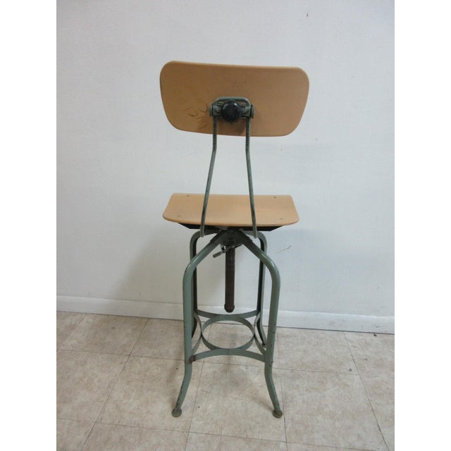 Vintage Toledo Drafting Industrial Tall Counter Swivel Bar Stool Chair C For Sale - Image 10 of 11