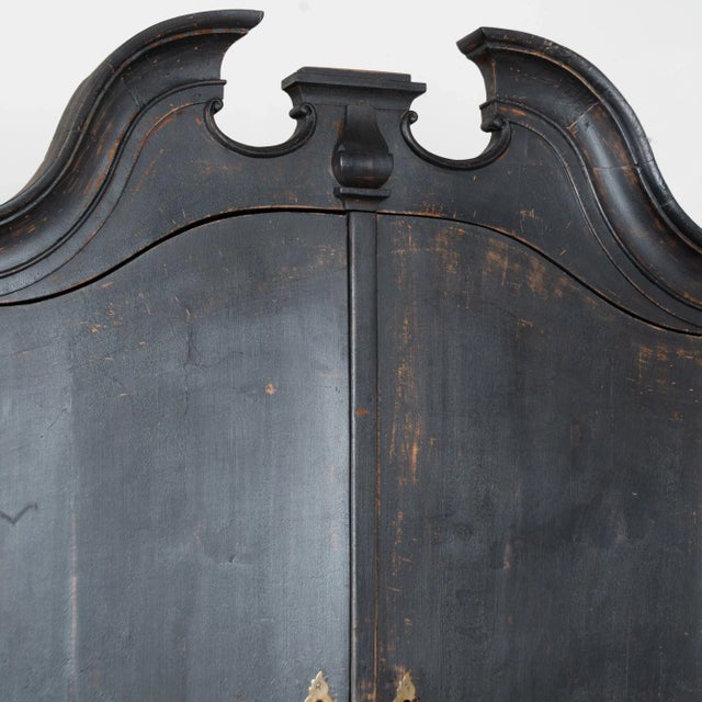 Late 18th Century Danish Black Painted Oak Secretary Bureau For Sale - Image 4 of 10