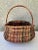 Vintage 1900s Rustic Multicolored “Buttocks” Rattan Wicker Basket For Sale - Image 4 of 10