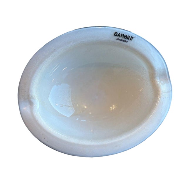 Italian Circa 1960s Alfredo Barbini White Murano Glass Dish For Sale - Image 3 of 6