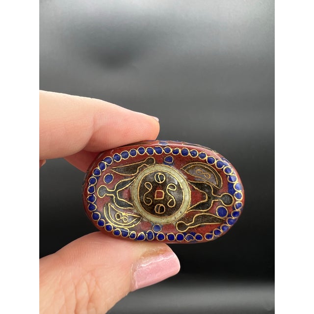Mid 20th Century Chinese Cloisonné Yuanbao Wealth Ingot Trinket Boxes - Set of Three For Sale - Image 9 of 12