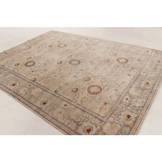 Contemporary Contemporary Oushak Style Floral Rug in Beige Hues, by Rug & Kilim, India For Sale - Image 3 of 10