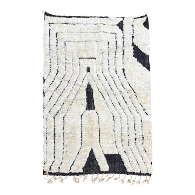 Modern Moroccan Berber Mrirt Wool Rug, 2010s For Sale