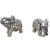 Figurative Chinese Silver Color Mixed Metal Elephant Decor Figures - a Pair For Sale - Image 3 of 8