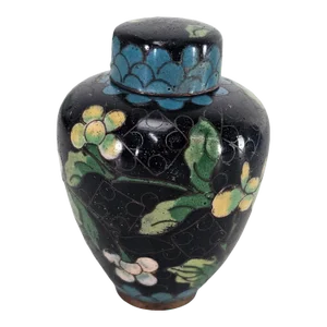 Chinese Cloisonné Floral Ginger Jar Vase