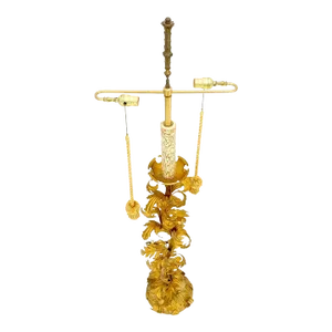 Decorative Italian Gold Leaf Metal Floor Lamp
