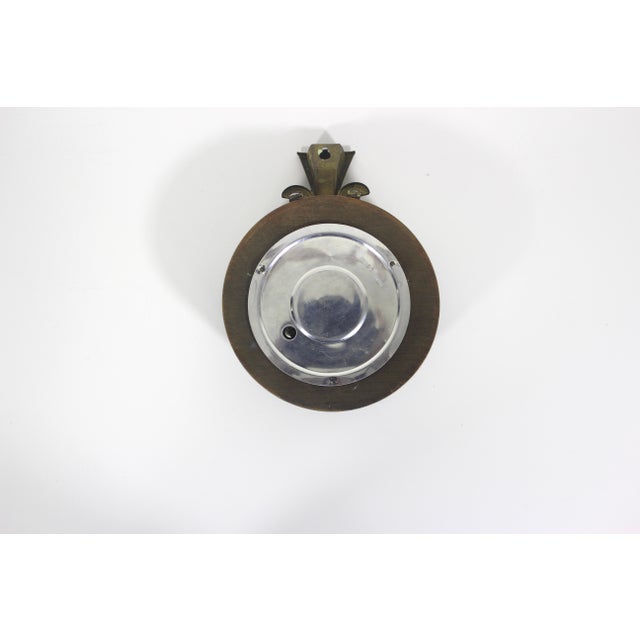 Mid 20th Century Vintage Western German Barometer for Wall Made of Wood Brass and Glass For Sale - Image 5 of 10