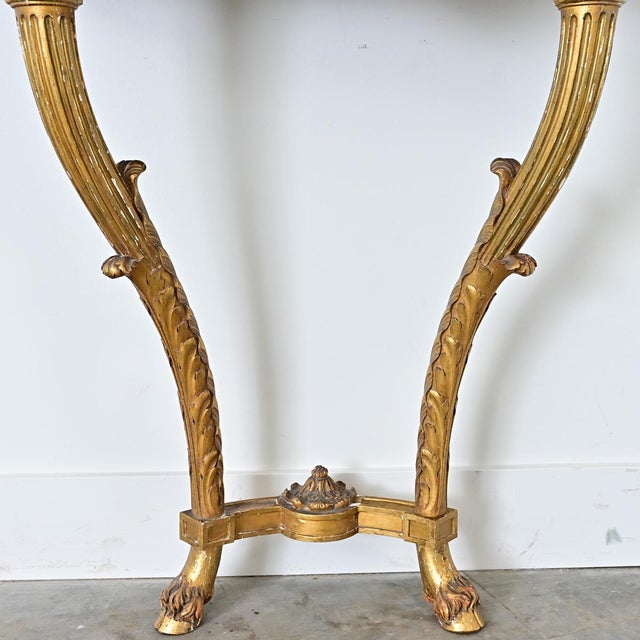 Gold French 19th Century Giltwood Marble-top Wall Console For Sale - Image 8 of 12