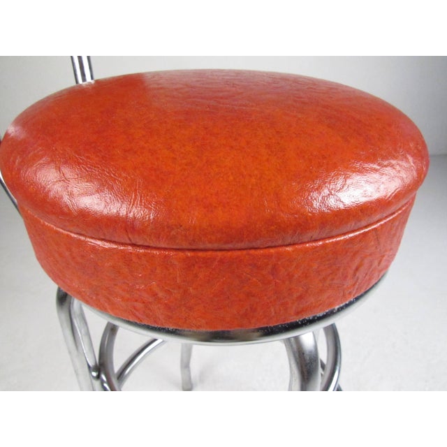 Red Mid 20th Century Modern Swivel Bar Stools - 3 Pieces For Sale - Image 8 of 10