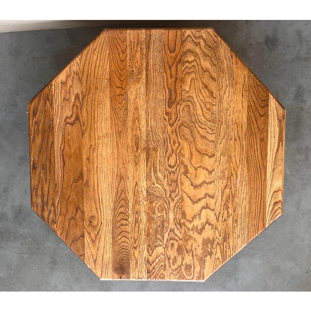 Early 20th Century Spanish Fir and Walnut Octogonal Table Special Design Restored Wax Polished For Sale In Miami - Image 6 of 18