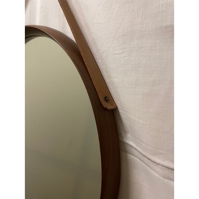 Round Teak Mirror, 1980s For Sale - Image 3 of 11