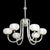 This stunning Mid-Century Modernist Hand-Blown Murano Glass Six Arm Chandelier W/Filigree Detailing & Oil Rubbed Bronze...