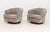 Modern Pair of Milo Baughman Style Barrel Swivel Arm Chairs For Sale - Image 3 of 11