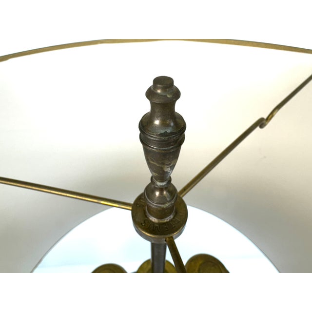 Early Mid Century Brass & Wood Floor Lamp With Marble Table, Double Socket, Circa 1930s–1940s For Sale - Image 10 of 10