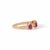 Metal 14k Gold Emerald-Cut Ruby & Baguette Diamond Modern Band Ring Size 4 For Sale - Image 7 of 18