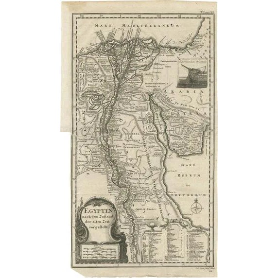 Antique Map of Egypt and the Nile River For Sale
