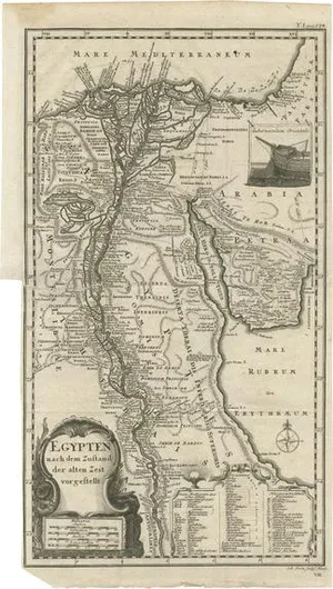 Antique Map of Egypt and the Nile River