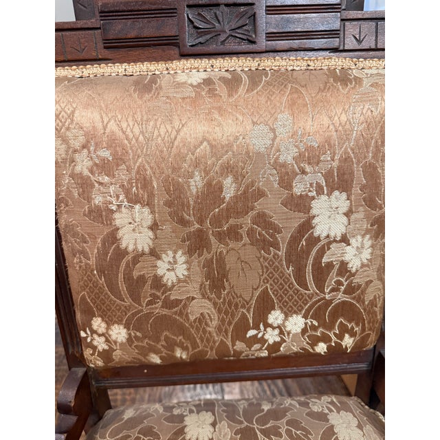 19th Century Victorian Eastlake Carved Walnut Upholstered Side Chair For Sale - Image 16 of 18