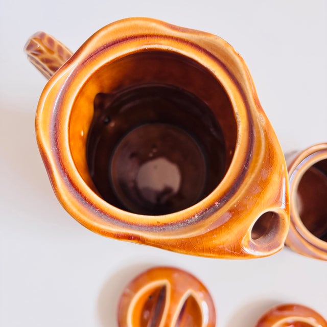 Mid Century Pottery Chicken Tea Set - Teapot, Creamer, and Sugar Bowl For Sale - Image 11 of 14