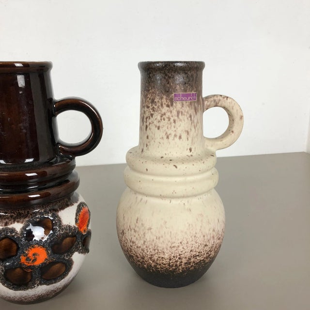 German Fat Lava Vienna Vases from Scheurich, 1970s, Set of 3 For Sale - Image 14 of 16