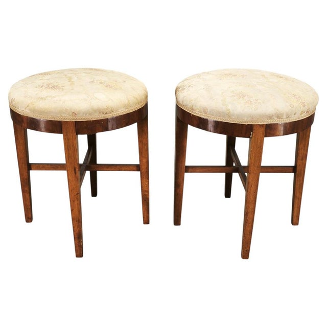 Art Deco Walnut and Beech Stools, Czechoslovakia, 1930s, Set of 2 For Sale - Image 12 of 12