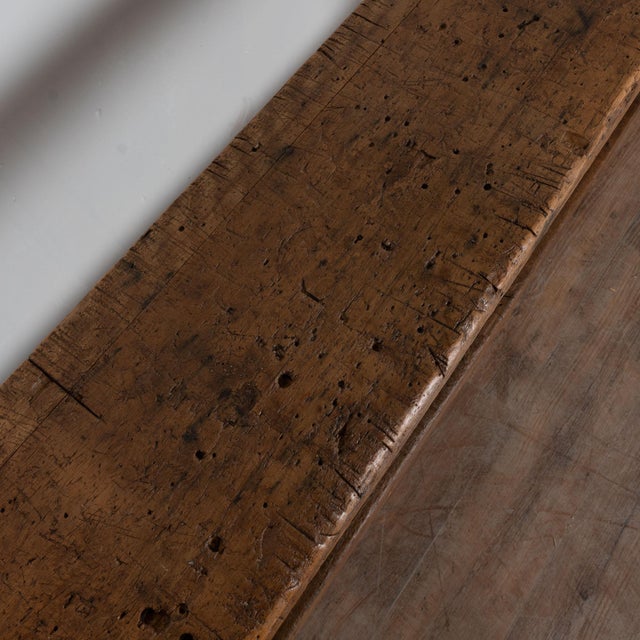 Antique French Rustic Carpenter's Workbench Console Table For Sale - Image 6 of 18