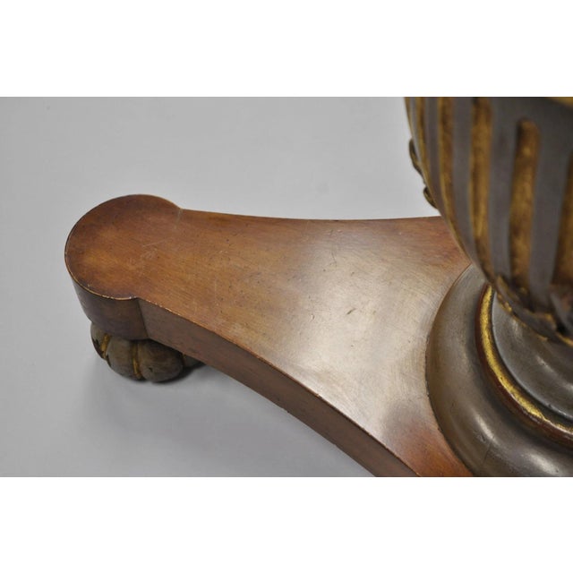 Vintage Italian Neoclassical Style Urn Pedestal Round Marble Side Tables - Pair For Sale - Image 10 of 18