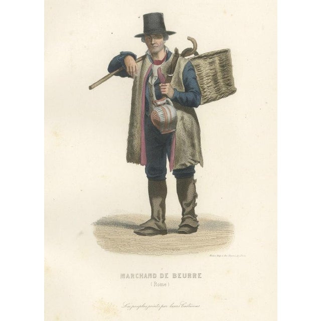 Three Rome Trades and Costume Papal Guard & Merchants, 1850, Engraving For Sale - Image 6 of 9