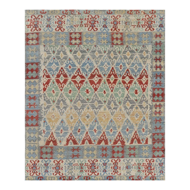 Rug & Kilim’s Tribal Style Rug With Vibrant Polychromatic Geometric Patterns For Sale