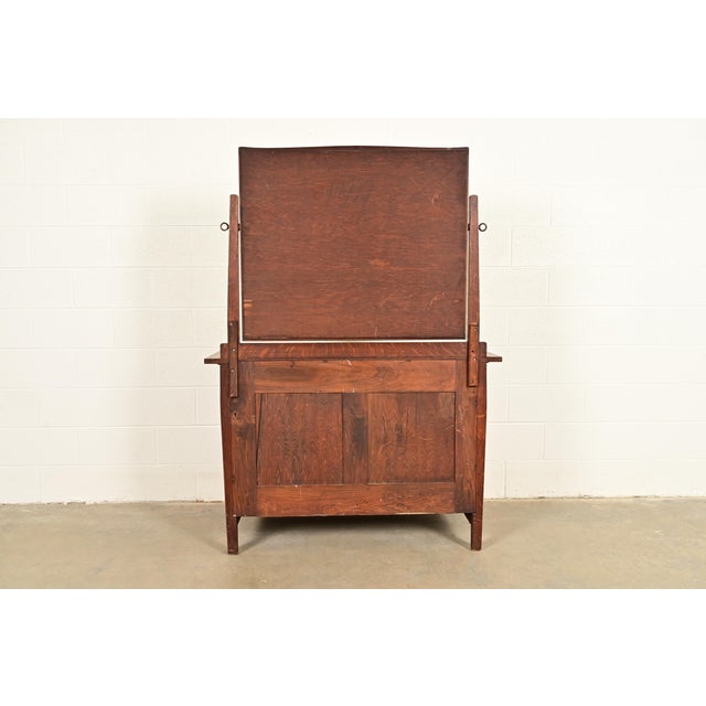 Gustav Stickley Antique Mission Oak Arts & Crafts Dresser With Mirror, Circa 1910 For Sale - Image 15 of 16