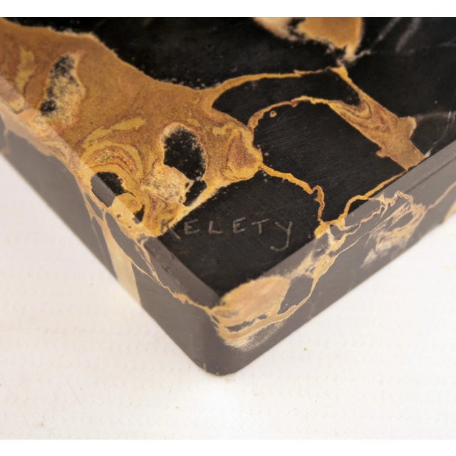 Early 20th Century Pair of Art Déco Bronze Bookends With Marble Base Designed by Alexandre Kéléty for Etling Paris For Sale - Image 9 of 12