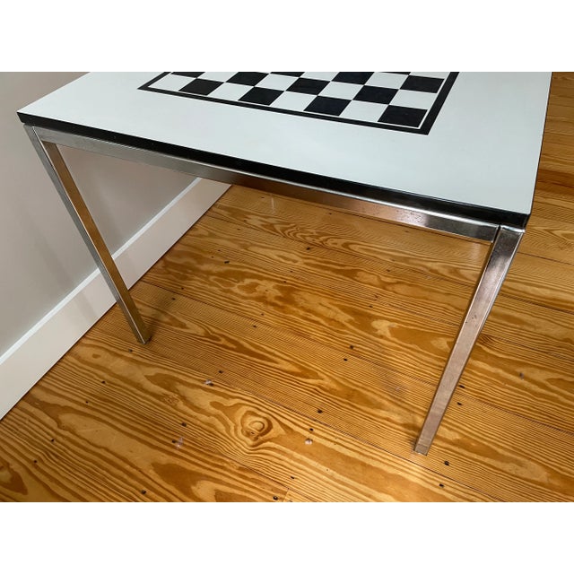 1970s 1970s Postmodern Chrome Game or Card Table For Sale - Image 5 of 13