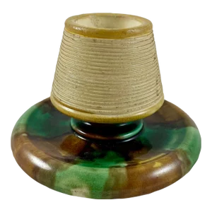 Wedgwood Majolica Green & Brown Tortoiseshell Glazed Match Striker