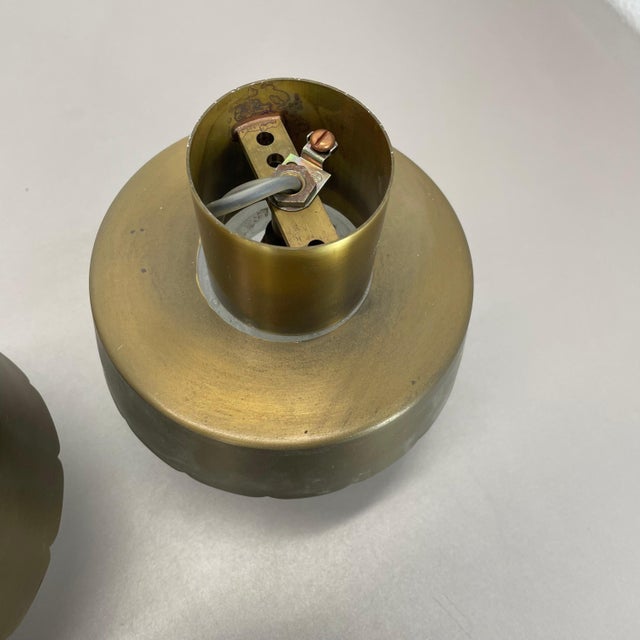 Gold Minimalist Brass and Glass Tube Ceiling Lights, Italy 1970s, Set of 2 For Sale - Image 8 of 18