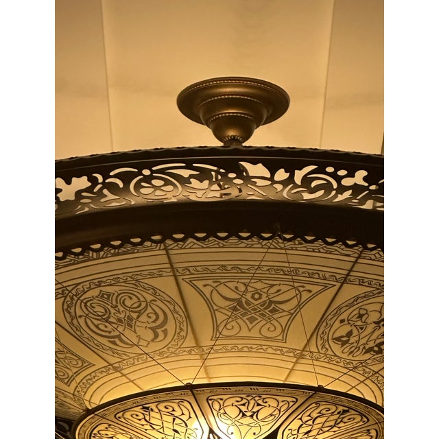 Metal Fortuny Scheherazade 2-Tier Silk Chandelier – Venezia, Italy – Handcrafted Designer Lighting For Sale - Image 7 of 15