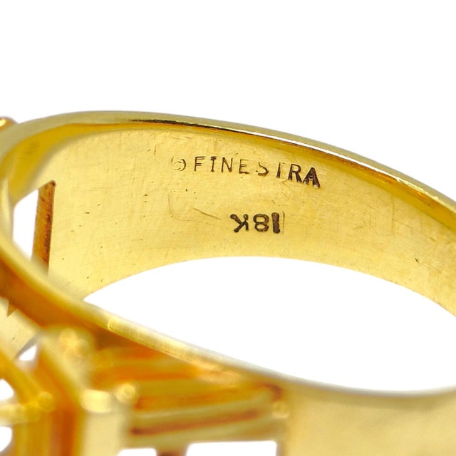 Late 20th Century Finestra Greek Revival 18k Yellow Gold and Citrine Architectural Ring, Size 9.25 For Sale - Image 10 of 13