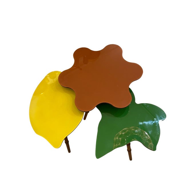 Postmodern Colorful Murano Glass Coffee Tables, 1980s, Set of 3 For Sale - Image 3 of 10