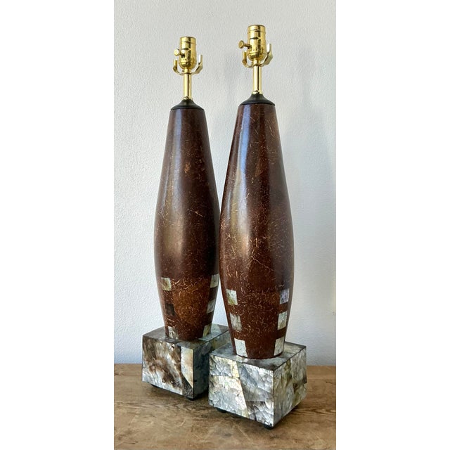 Vintage Boho Coconut Shell Lamps - A Pair | Chairish