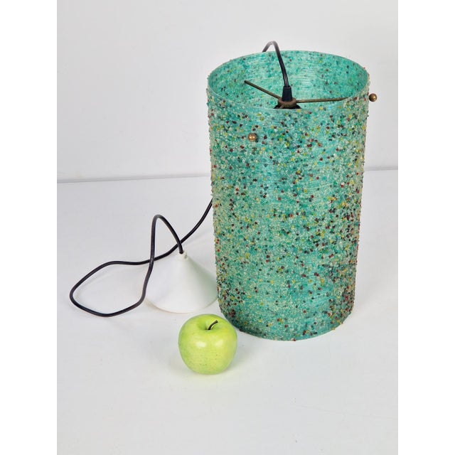 Metal Green Polyester Sugar Tube Pendant Lamp by John and Sylvia Reid for Rotaflex, 1960s For Sale - Image 7 of 12