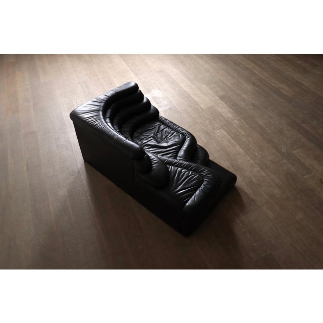 DS-1025 Terrazza Sofa in Black Leather by Ubald Klug for de Sede, 1970s For Sale - Image 4 of 16