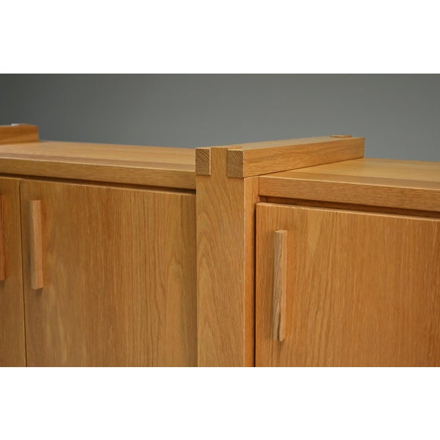 Brown Brustalist Oak Sideboard, Belgium, 1990s For Sale - Image 8 of 9
