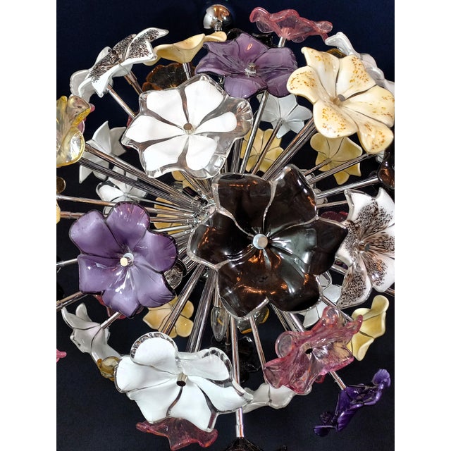 Metal Vintage Sputnik Murano Glass Pendant in the style of Venini, Venice, Italy, 1970s For Sale - Image 7 of 11