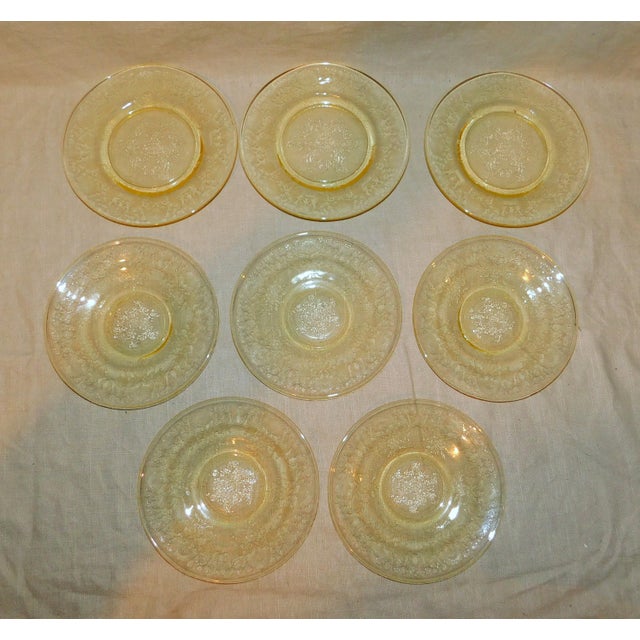 Yellow Depression Glass Plates - Set of 8 | Chairish