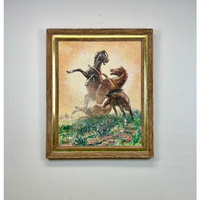 Paper Late 20th Century Western Equestrian Painting by Sam Savitt For Sale - Image 7 of 12