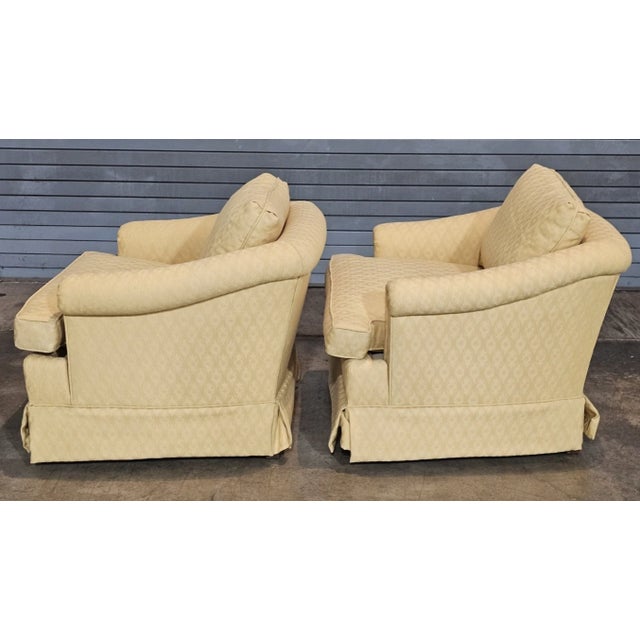 Late 20th Century Late 20th Century Pair of Kindel Furniture Upholstered Club Chairs Down Filled Made in Michigan For Sale - Image 5 of 8