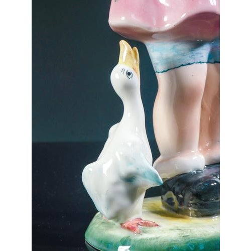 Girl with Puppy and Goose Figurine For Sale - Image 15 of 18