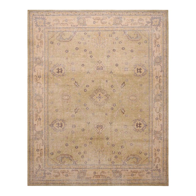 Rug & Kilim’s Traditional Cyrus Rug in Pistachio, 10x14 For Sale