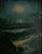 Vintage Mid Century Impressionist Nocturnal Moonlight Seascape Oil Painting in Linen & Wood Frame For Sale - Image 4 of 8